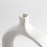 Orlando 11" Modern Cut Out White Ceramic Vase - Image 3