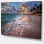 Palm Trees on Clear Sandy Beach - Photograph Print
