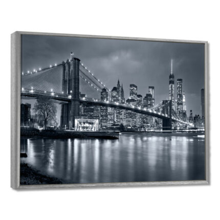 Panorama New York City at Night Photographic on Metal - Chic Decora
