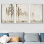 Pastel Abstract Tree Subtle Neutral Modern Rustic Home Decor - Framed Canvas Print Wall Art Work - Image 6