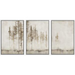 Pastel Abstract Tree Subtle Neutral Modern Rustic Home Decor - Framed Canvas Print Wall Art Work - Image 7