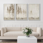 Pastel Abstract Tree Subtle Neutral Modern Rustic Home Decor - Framed Canvas Print Wall Art Work - Image 8