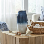 Patoma Modern Coastal Glass and Aluminum Decorative Vase with Sleek Metallic Accents and Contemporary Artisanal Design for Stylish Interior Displays - Image 4