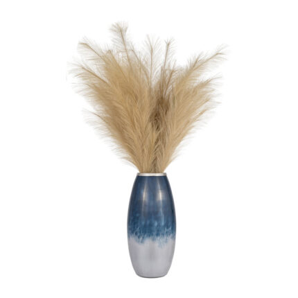 Patoma Modern Coastal Glass and Aluminum Decorative Vase with Sleek Metallic Accents and Contemporary Artisanal Design for Stylish Interior Displays - Chic Decora