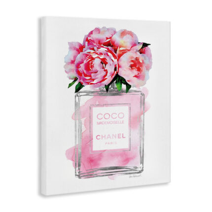 Perfume Bottle Flower Peony by Amanda Greenwood - Graphic Art Print on Canvas