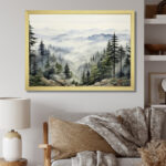 Pine Tree Misty Mountain I - Tree Pine Canvas Art