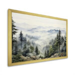 Pine Tree Misty Mountain I - Tree Pine Canvas Art - Image 2