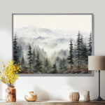 Pine Tree Misty Mountain II - Tree Pine Large Wall Art - Image 3