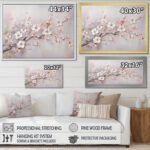 Pink And Grey Cherry Blossom Charm - Pink Flowers Framed Wall Art - Cherry Blossom Wall art print - Image 4
