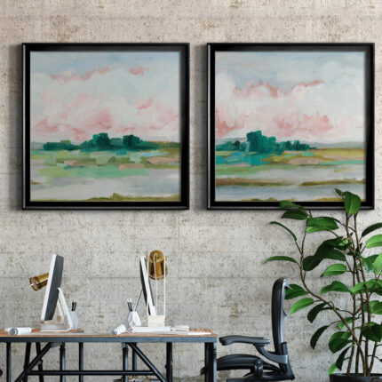 Pink Marsh I – 2-Piece Painting Print - Chic Decora