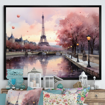 Pink Twilight Rendezvous In Paris II – Amusement Parks Canvas Prints - Chic Decora