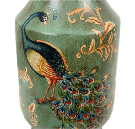 Porcelain Vase Peacock Decor Vase Vintage Look Vase China Vase Ceramic Vase 13″ - Chic Decora