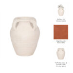 Pottery Terracotta Vase with Sculpted Handles and Rounded Form in Modern Glam Style for Stylish Decorative Accent - Image 5