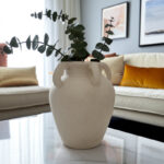 Pottery Terracotta Vase with Sculpted Handles and Rounded Form in Modern Glam Style for Stylish Decorative Accent - Image 2