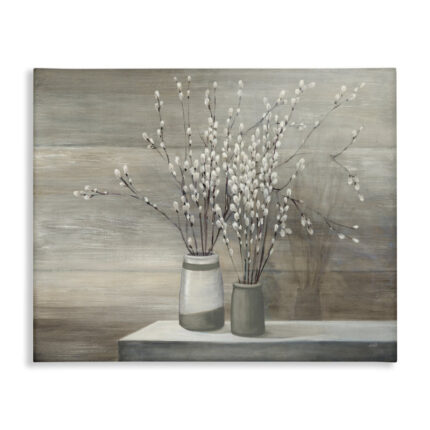 Pussy Willow Still Life – Painting on Wood - Chic Decora