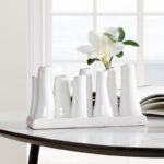 Rectangular Ceramic 8-Tube Multi Bud Table Vase - Image 2