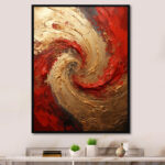 Red Gold Fusion Spiral - Abstract Spirals Wall Art - Image 3