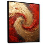 Red Gold Fusion Spiral - Abstract Spirals Wall Art - Image 4