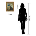 Regal Peacock Wall Art - 22" x 26" - Gilded Radiance Frame - Image 3