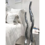 Roarke (Set Of 2) Modern Tall Silver Squiggly Vases - Image 2