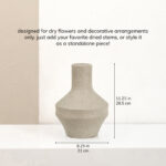 Round Terracotta Vase - Decorative Table Accent for Styling Dry Flowers - Image 3
