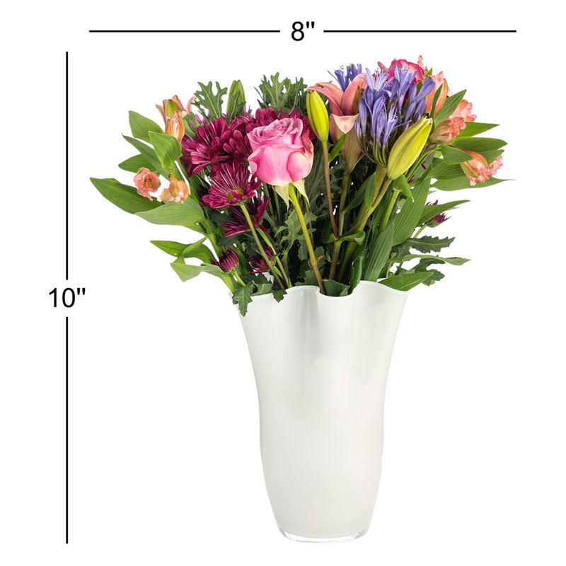 Ruffle Glass Table Vase - Chic Decora