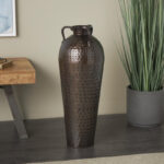 Russia Brown Metal Tall Floor Mediterranean Style Decorative Brown Vase with Hammered Details and Handles - Image 4