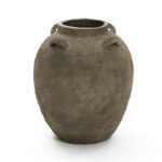Rustic Brown Terracotta Round 15.4-Inch Tall Vase