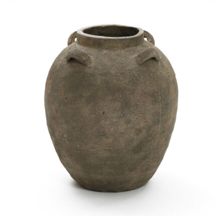 Rustic Brown Terracotta Round 15.4-Inch Tall Vase - Chic Decora