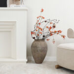 Rustic Ceramic Vase, Terracotta Pot Home Decor with Earthy Gray-Brown Finish, Multi Shape & Size Options - Image 2