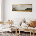 Rustic Countryside "Landscape Clouds Classic French Country Farmhouse Bedroom Extra Large Wall Decor - Image 4