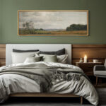 Rustic Countryside "Landscape Clouds Classic French Country Farmhouse Bedroom Extra Large Wall Decor - Image 7