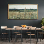 Rustic Countryside " Rustic Field Wildflowers Vintage Countryside Nature Landscape Retro Art Decor Extra Large Pictures " - Image 4