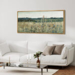 Rustic Countryside " Rustic Field Wildflowers Vintage Countryside Nature Landscape Retro Art Decor Extra Large Pictures " - Image 6