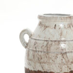 Rustic Cream and Brown Terracotta Urn with Handles 18.5-Inch Tall Vase - Image 5