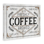 Rustic Fresh Brew Coffee Sign Autumn Charm by Jennifer Pugh - Graphic Art Print - Image 2