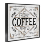 Rustic Fresh Brew Coffee Sign Autumn Charm by Jennifer Pugh - Graphic Art Print - Image 2
