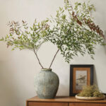 Rustic Gold and Brown Terracotta 8.7-Inch Tall Bud Vase - Image 2