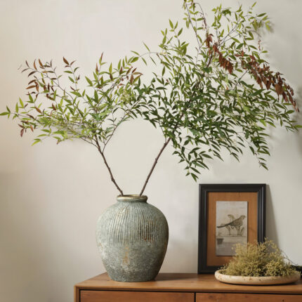 Rustic Gold and Brown Terracotta 8.7-Inch Tall Bud Vase - Chic Decora