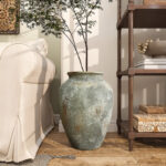 Rustic Gold and Brown Terracotta Tall Urn Vase - Image 2