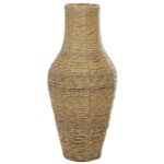 Sabre Brown Faux Seagrass Handmade Tall Woven Floor Vase