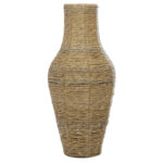 Sabre Brown Faux Seagrass Handmade Tall Woven Floor Vase - Image 6