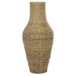 Sabre Brown Faux Seagrass Handmade Tall Woven Floor Vase - Image 7