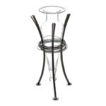 Samak Amphora Glass Table Vase with Wire Metal Stand - Image 2