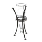 Samak Amphora Glass Table Vase with Wire Metal Stand - Image 3