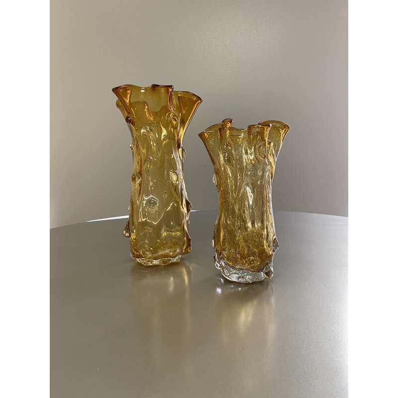 Sandie 2 Piece Bubble Glass Table Vase Set - Chic Decora