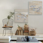 Sandpiper Beach I Amber by Studio Arts - 2 Piece Canvas Wall Art Print Set - Image 8