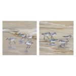 Sandpiper Beach I Amber by Studio Arts - 2 Piece Canvas Wall Art Print Set
