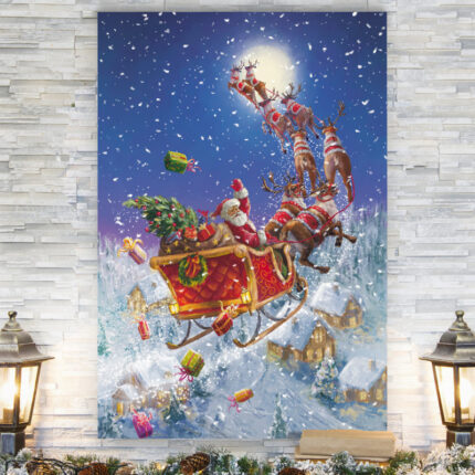 Santa’s Sleigh – Painting Print on Canvas - Chic Decora