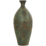 Sarahanne Ceramic Tall Distressed Antique Style Decorative Green Vase - Image 6